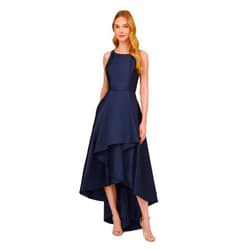 Adrianna Papell Women's Mikado High Low Gown