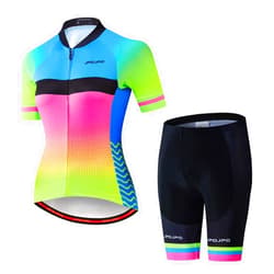 JPOJPO Women's Cycling Jersey + Shorts Padded Short Sleeve Biking Shirts Bike Clothing Bicycle