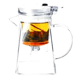 Rzlinn Glass Teapot with infuser for loose tea,Dishwasher safe semi automatic tea set,Interesting single cup tea maker(750ml)