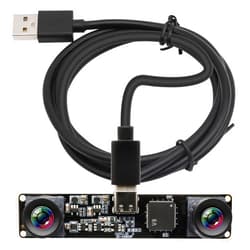 IEights 210fps Dual Lens Mono Global Shutter USB Camera, 800P OV9281 UVC Synchronization Webcam Module with Low Distortion M12 Lens Without Microphones, for Computer, Laptop, Android and Raspberry Pi
