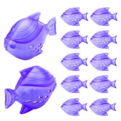 Funmit 12 Pack Universal Humidifier Cleaner Fish Compatible with Almost All Humidifiers and Fish Tanks, Purifies Water, Prevents Hard Water Build-Up, Reduces Scale, Purple