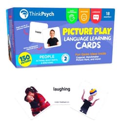 ThinkPsych Thick & Durable Flashcards for Toddlers 3-5 Years - 150 Body Parts, Emotions, and Verbs - Picture Cards for Speech Therapy Materials & Autism Learning Materials - Body Parts for Toddlers
