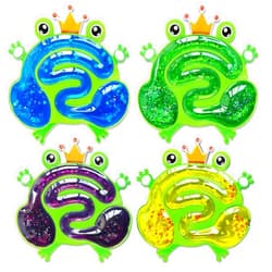 UIIOPJIOM 4PCS Sensory Fidget Toys for Kids, Squishy Glitter Leap Frog Toys for Toddlers, Autism Sensory Products Travel Toys for Boy Age 3 4 5-7 Year Old, Autistic Calming Toys for Classroom