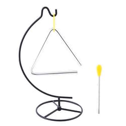Homelavie Triangle Percussion Instrument With Striker, Hand Bell, Teacher Bell Chime for Classroom, Dinner Bell Outdoor, Meditation bell, Music Instruments for adults (5 Inch)