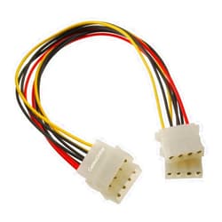 CABLESONLINE.COM ATLANTIC COMPUTERTECH CablesOnline, 2-Pack 12 Inches Internal 4-Pin Molex LP4 Male to LP4 Female Power Extension Cable, PC-000C-2