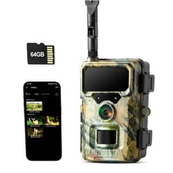 VOOPEAK Cellular Trail Cameras, 32MP 2.7K Night Vision Game Camera, Built-in SIM Card & 64GB Micro SD Card, Lifelong Free Cloud Storage, 65ft Fast Trigger Hunting Camera