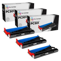 LD Products Compatible Fax Cartridge with Roll Replacement for Brother PC301 (3-Pack) Compatible with FAX 885MC Intellifax 750 770 775 870MC 885MC MFC970MC