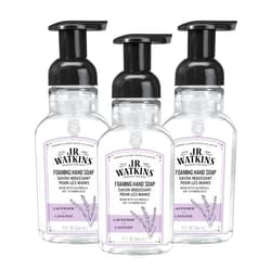 J.R. Watkins Foaming Hand Soap with Pump Dispenser, Moisturizing Foam Hand Wash, All Natural, Alcohol-Free, Cruelty-Free, USA Made, Lavender, 9 fl oz, 3 Pack