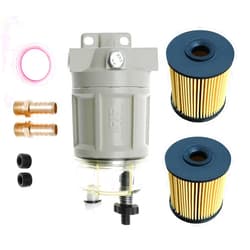 iFJF R12H (R12T Upgrade) Fuel Water Separator Marine Complete Combo - Replaces S3240 120AT NPT ZG1/4-19 Automotive Replacement Spin-on Filter Includes 2 Fittings 2 Plugs