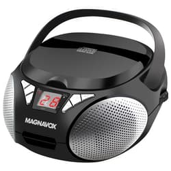 Magnavox MD6924 Portable Top Loading CD Boombox with AM/FM Stereo Radio in Black | CD-R/CD-RW Compatible | LED Display | AUX Input | Programmable CD Player | 1.6 watts of audio