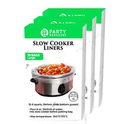 Party Bargains 30 Bags Slow Cooker Liners - Fits 5-6 Quarts, 18 x 4 x 14 Inches, 4