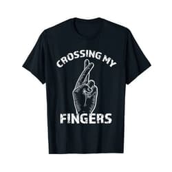 Absolute Awesome Vibes Funny Fingers Crossed Graphic Design good luck T-Shirt