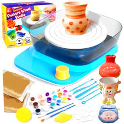 Innofans Pottery Wheel for Kids - Complete Pottery Kit & Tools for Beginners, Plug-in Rechargeable Battery, Upgraded Detachable Turntable Adjustable Speed, DIY Clay Maker for Kids 9-12 (Patented)