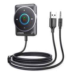 UGREEN Bluetooth 5.4 Aux Car Adapter, [Enhanced Connection & Noise Cancellation], Bluetooth Aux Receiver with Nylon Braided Cable, Plug & Play for Car Music/Hands-Free Calls/Stereo Audio