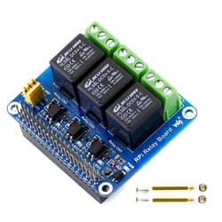Waveshare 3-CH RPi Relay Board RPi Expansion Board, Three Channel Power Relay Module Compatible with Raspberry Pi 5/4B/3B+/3B/Pi Zero W/Zero 2W/Pico/Pico W/Pico 2/Pico 2W, Loads up to 5A 250V AC or 5A 30V DC