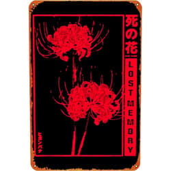 KIVYYB Lost Memory spider lily Poster Retro Metal Tin Sign Vintage Wall Decor Signs Metal Poster 8x12 Inch