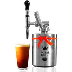 ROYAL BREW EST. 1987 The Original Royal Brew Nitro Cold Brew Coffee Maker - Gift for Coffee Lovers - 64 oz Home Keg, Nitrogen Gas System Coffee Dispenser Kit
