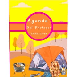 Pink Art Agenda Agenda del Profesor 2022-2023: Grande Cuaderno del Profesores 2022 2023 A4 -Camping- semana vista español, Calendario educacion , diario regalos (Spanish Edition)