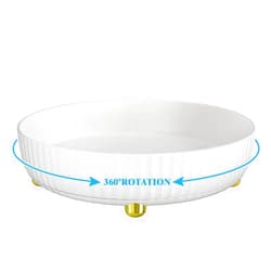 ARSTPEOE Bathroom Organizers and Storage - 360° Rotating Storage Tray, Lazy Susan Organizer, Cosmetics and Perfume Organizer, Desktop Storage Tray for Cosmetics and Skincare Products, White
