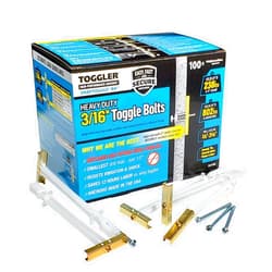TOGGLER (BA) 3/16-24 Toggler SNAPTOGGLE Heavy Duty Toggle Bolt Zinc with 3/16-24 x 2 1/2 Combo Pan Machine Screws Zinc (100 Pcs)
