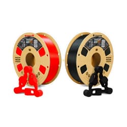 OVERTURE 3D Printer Filament 2kg, PETG Filament Fit Most FDM 3D Printers, 1kg per Spool, Pack of 2, PETG Red+PETG Black