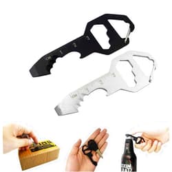 SALEMAR 2PCS Keychain Bottle Opener Multi Tool, 100% Stainless Steel EDC Gadget, 6 Tools in 1 [Bottle Opener, Wrench, Screw Driver, Metric Ruler,Cord Cutter] Universal Everyday Carry Pocket and Backpack Tool