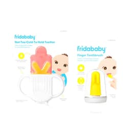 FridaBaby Not-Too-Cold-to-Hold Teether + SmileFrida Finger Toothbrush for Babies by Frida Baby