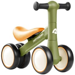 Retrospec Cricket 2 Baby Walker Balance Bike with 4 Wheels for Ages 12-24 Months - Toddler Bicycle Toy for 1 Year Old’s - Ride On Toys for Boys & Girls
