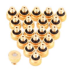 Sunmns 20 Pack Brass Misting Nozzles for Outdoor Cooling System and Dust Control, 0.012 Inch Hole (0.3 mm) 10/24 UNC