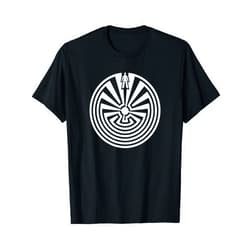 SPIRITUAL SIGNS AND SYMBOLS by yuma Man in the maze, journey through life, labyrinth, mythology T-Shirt