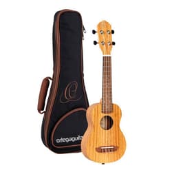 Ortega Guitars, 4-String Timber Series Soprano Ukulele w/Bag, Right, one size (RFU10Z)