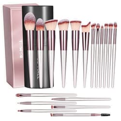 BS-MALL Makeup Brush Set 18 Pcs Premium Synthetic Foundation Powder Concealers Eye shadows Blush Makeup Brushes with black case