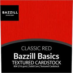 Generic CLASSIC RED Bazzill Fourz 12x12 Cardstock - 25 Pack | 80 lb Cover (216 gsm) | Grasscloth Texture | Solid Core - Acid & Lignin Free