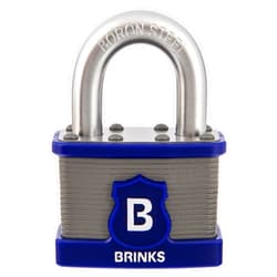 BRINKS - 50mm Commercial Laminated Steel Padlock - TPE Jacket and Hardened Boron Steel Shackle