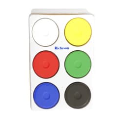 Jack Richeson - 101260 Giant Tempera Cakes in Tray, Assorted Opaque Colors, Set of 6 - 288628