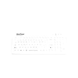 WetKeys SaniType 'Blue Connect' Professional-Grade Rigid Silicone Washable Wireless Bluetooth®; Keyboard with ON/Off Switch (BT) (White) | KBSTRBT99Si-W
