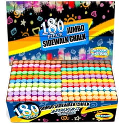 JASNKKONT 180 Pack Washable Sidewalk Chalk for Kid, 20 Colors Non-Toxic Jumbo Chalk Paint Bulk for Summer Outdoor Activity, Playground, School Classroom Chalkboard, Chalk Party Favors Set for Toddler Kids Adult