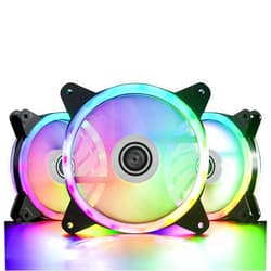 DS leddess DS 120MM PWM Fans, 3Pack LED RGB Case Fans for PC Cases, CPU Coolers, Water Cooling Radiators System (Compatible with ASUS Aura Sync or MSI Mystic Control, B Series)
