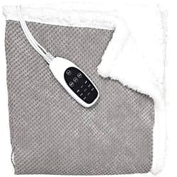 KARAOT Multifunctional Heated Fleece Blanket, Double-Sided Electric Heated Blanket Plush Blanket, Multiple Temperature Settings, Fast Heating Electric Blanket Heating Blanket Happy House