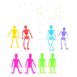 PRETYZOOM 15Pcs Halloween Stretchy Skeleton Toys Skull Sticky Toys Squeeze Toys Bendable Man for Party Favors Goody Bag Fillers Classroom Prizes Random Color