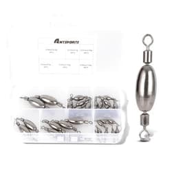 AMYSPORTS Drop Shot Fishing Sinkers Tackle Casting Swivel Fishing Weight Sinker Bullet Fishing Sinker Saltwater Removable Freshwater