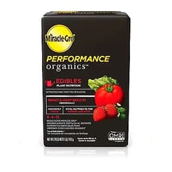 Miracle-Gro Performance Organics Edibles Plant Nutrition - Organic Plant Food Feeds Instantly, for Tomatoes, Vegetables, Herbs and Fruits, Promotes a Bountiful Harvest, 1 lb.