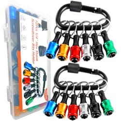 FACAINCXS 12PCS Bit Holders 1/4 Socket, Hex Shank Screwdriver Bit Holder for Impact Driver Drill Bit Keychain Extension Bar Quick Release Easy Change, Screwdriver Bit Holders for Tools & Home Improvement Gift