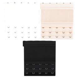 Yolev 3 Pieces Women's Bra Extenders Women's Stretchy Bra Extension Strap 5 Hooks 3 Rows Elastic Bra Band Hook