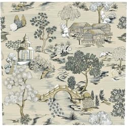 CiCiwind Peel and Stick Wallpaper Vintage Wallpaper Removable Self Adhesive Textured Contact Paper Chinoiserie Brown Toile Stick on Wallpaper for Wall Covering Bedroom Bathroom Cabinets 16