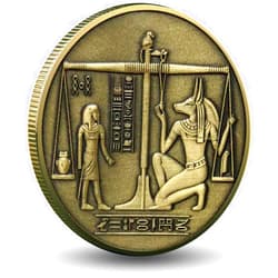 Gimilang Egypt Culture Dead Guide and Guardian Anubis Scales of Judgment Challenge Coin