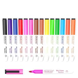 Shuttle Art Dry Erase Markers, 15 Colors Magnetic Whiteboard Markers with Erase,Fine Point Perfect For Writing on Whiteboards, Dry-Erase Boards,Mirrors for School Office Home