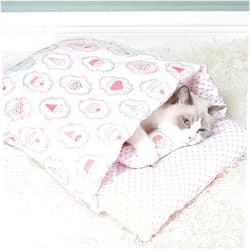 GERLOFU Cat Sleeping Bag - Self Warming Cat Bed Cute Cat Cave Bed for Indoor Cats & Dogs, Hideaway Washable Burrow Calming Pocket Pet Bed Cat Nest Snuggle Sack for Kitten Puppy Kitten (L-26''x20'', Pink)