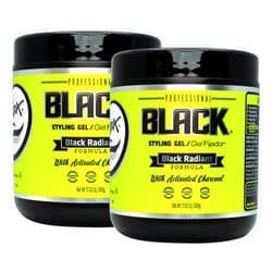 Rolda Black Styling Hair Gel - Medium To Strong Hold With Medium Shine For a Wet Slicked Back Look With All Day Hold - Activated Black Charcoal Covers Grey Hair Instantly 17.6oz (2PK)