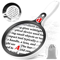 NZQXJXZ Large Magnifying Glass with Lights,10X 25X 45X Handheld Lighted Magnifier, 5.5in Page Magnifier 36 LED Lights, Magnifying Glass for Reading Small Prints & Low Vision Seniors with Aging Eyes